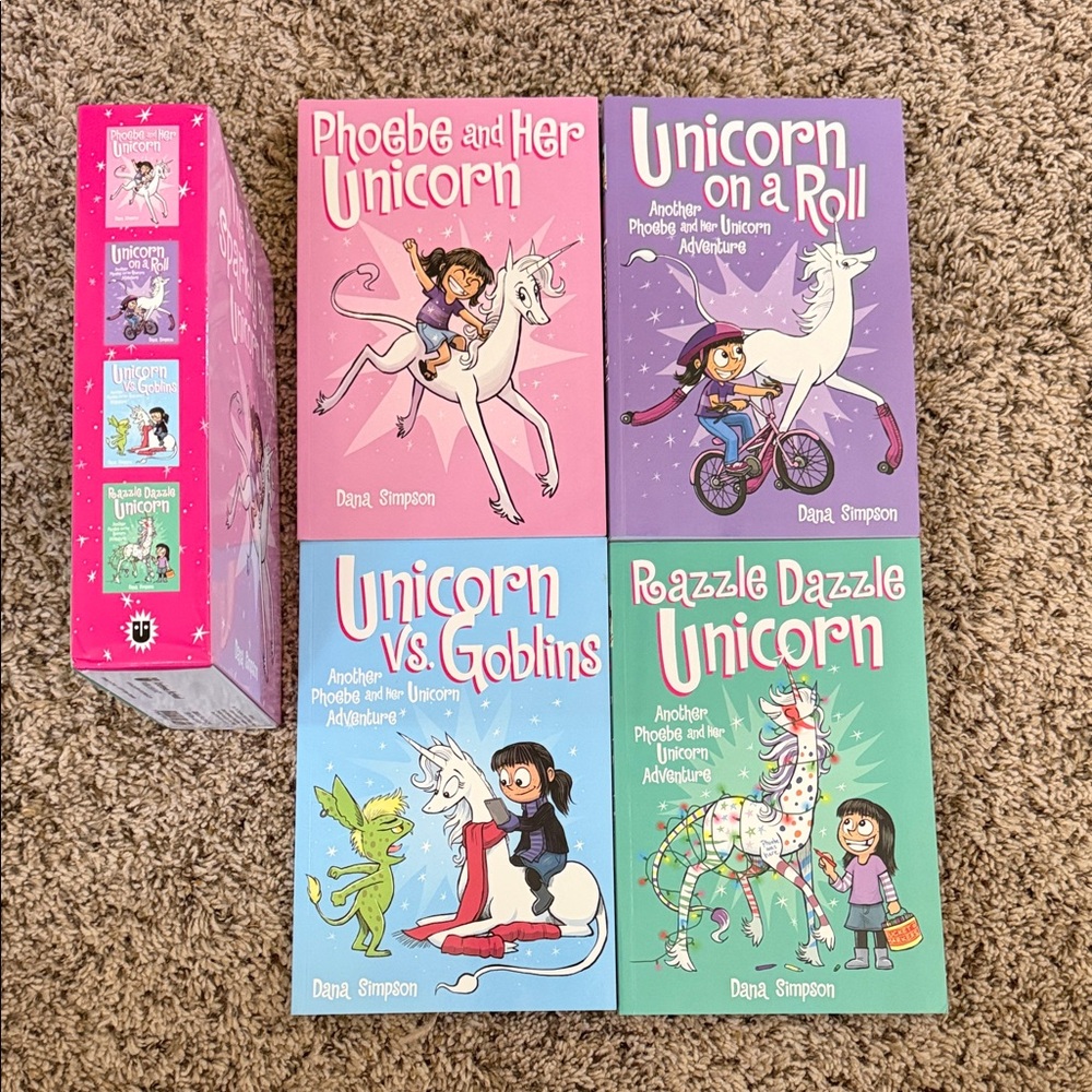 Phoebe and Her Unicorn Boxed Book Set - Pink, Purple, Blue, Green